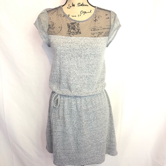 Victoria's Secret Dresses & Skirts - VS sz s Gray sheer shoulder midi gray dress lace